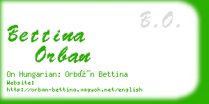 bettina orban business card